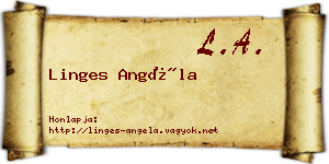 Linges Angéla névjegykártya